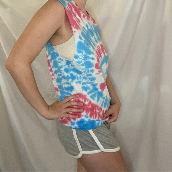 NWT America Red White & Blue Tye Dye Muscle Tank - Picture 6 of 9